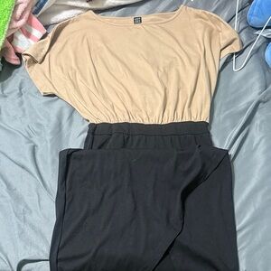 Tan and Black Jumpsuit